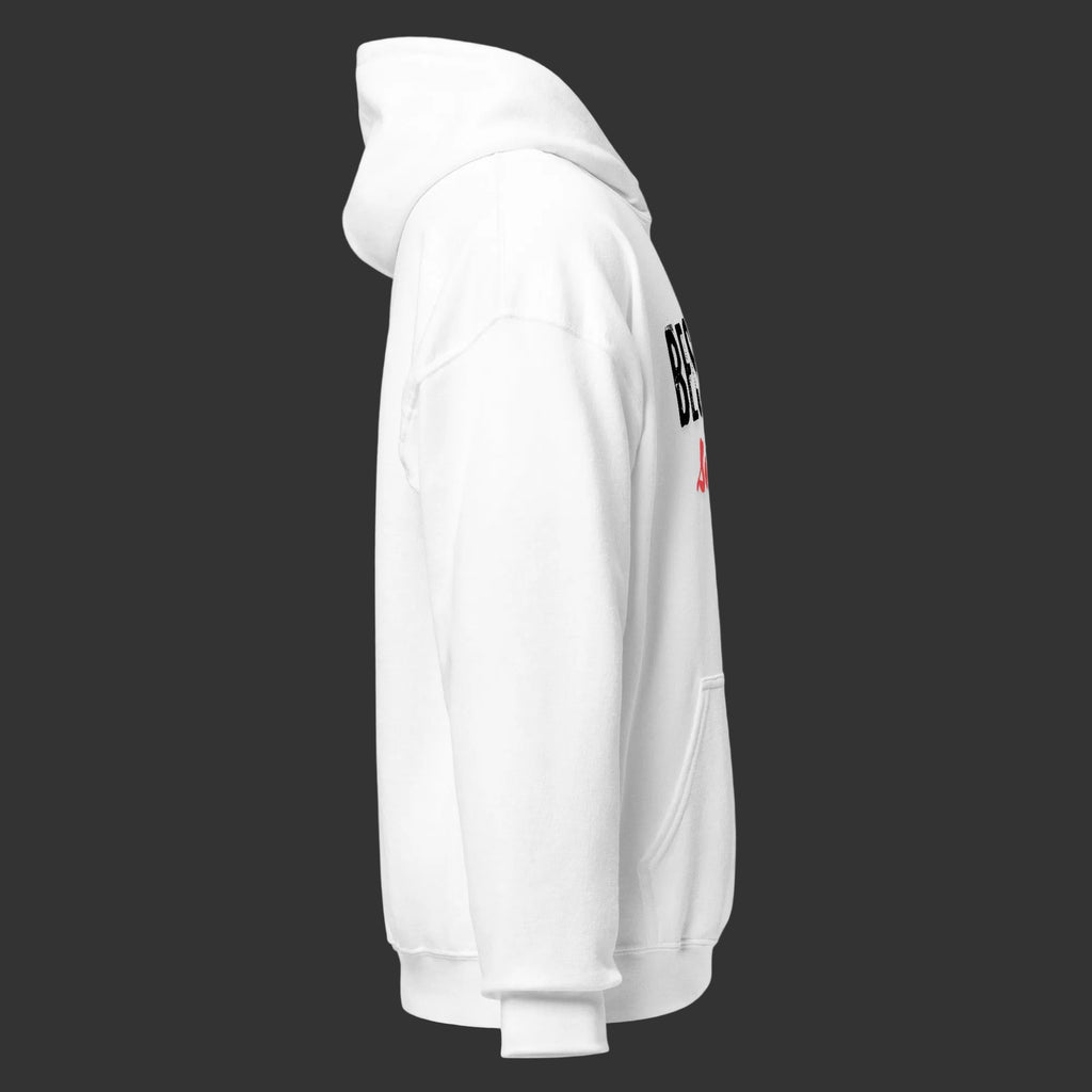 White hoodie  against a white background