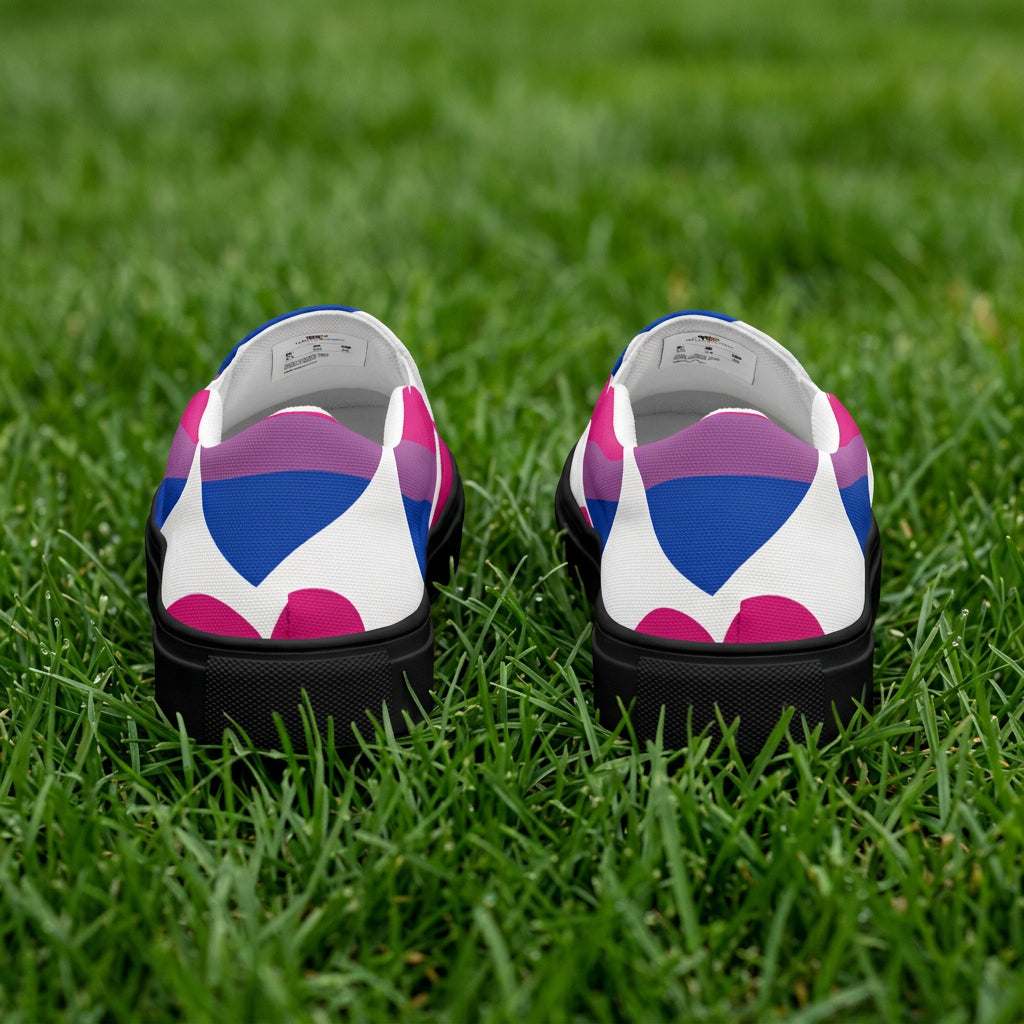 Colorful patterned shoes on a white background