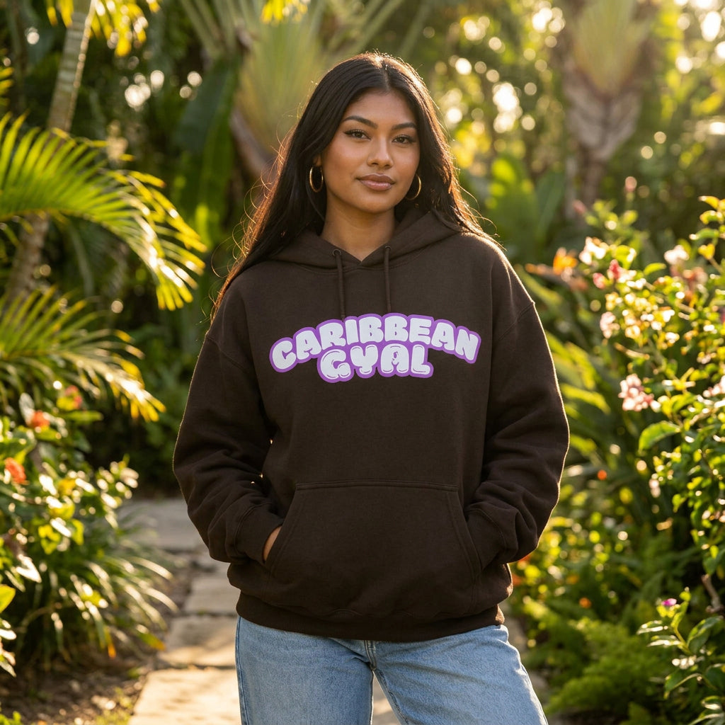 Caribbean Gyal heavy-blend-hoodie chocolate