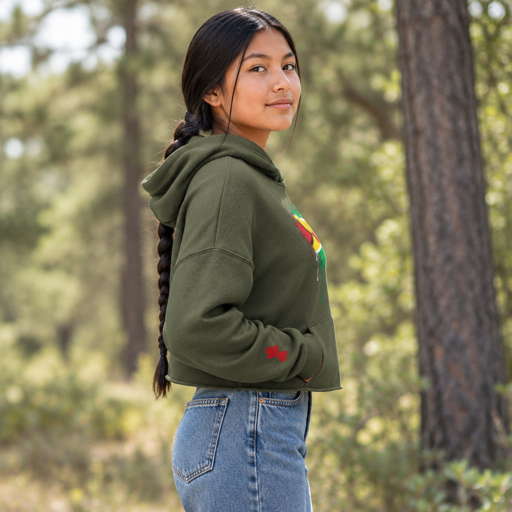 Green hoodie on a white background