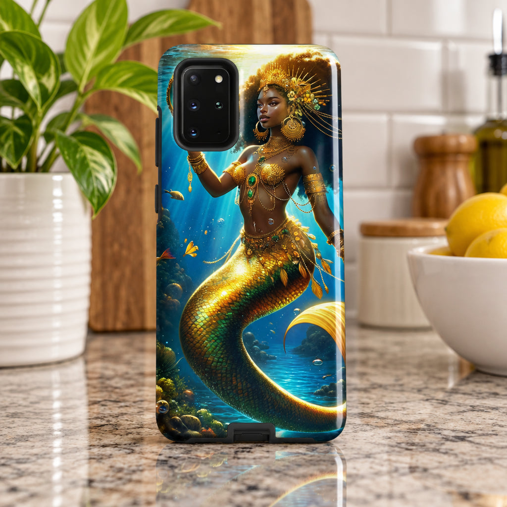 Water Mama Phone case with a mermaid design on a white background