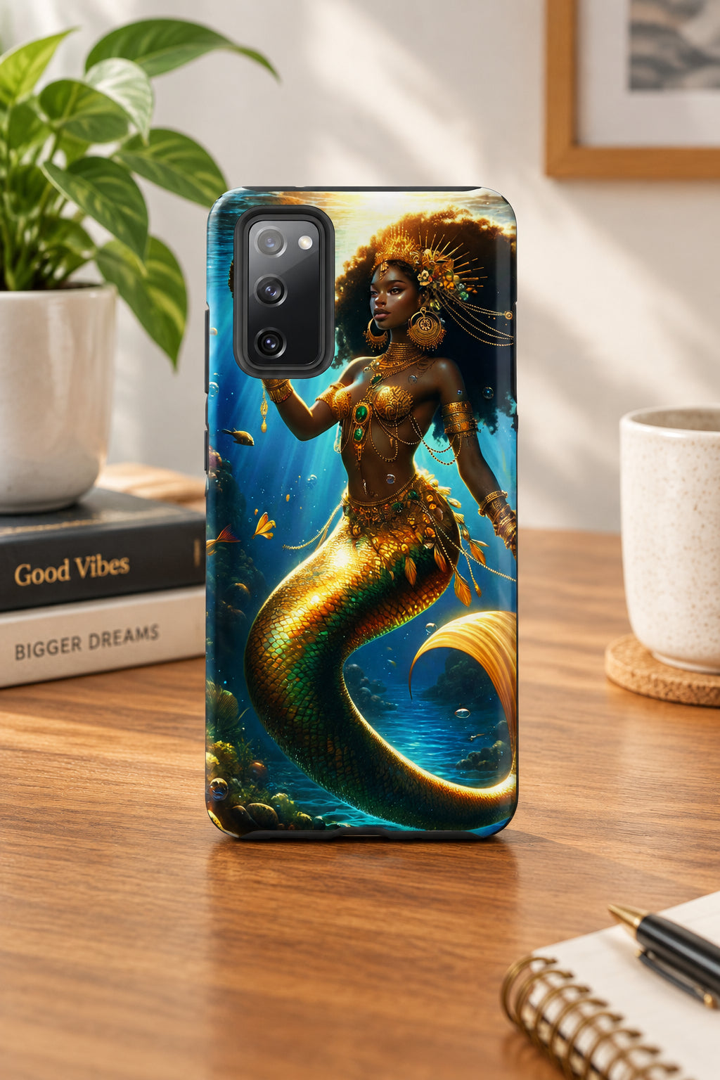 Wata Mumma Phone case with mermaid design on a white background