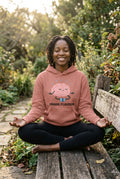 Coral hoodie with a brain graphic and 'Umami Flavour' text on a white background