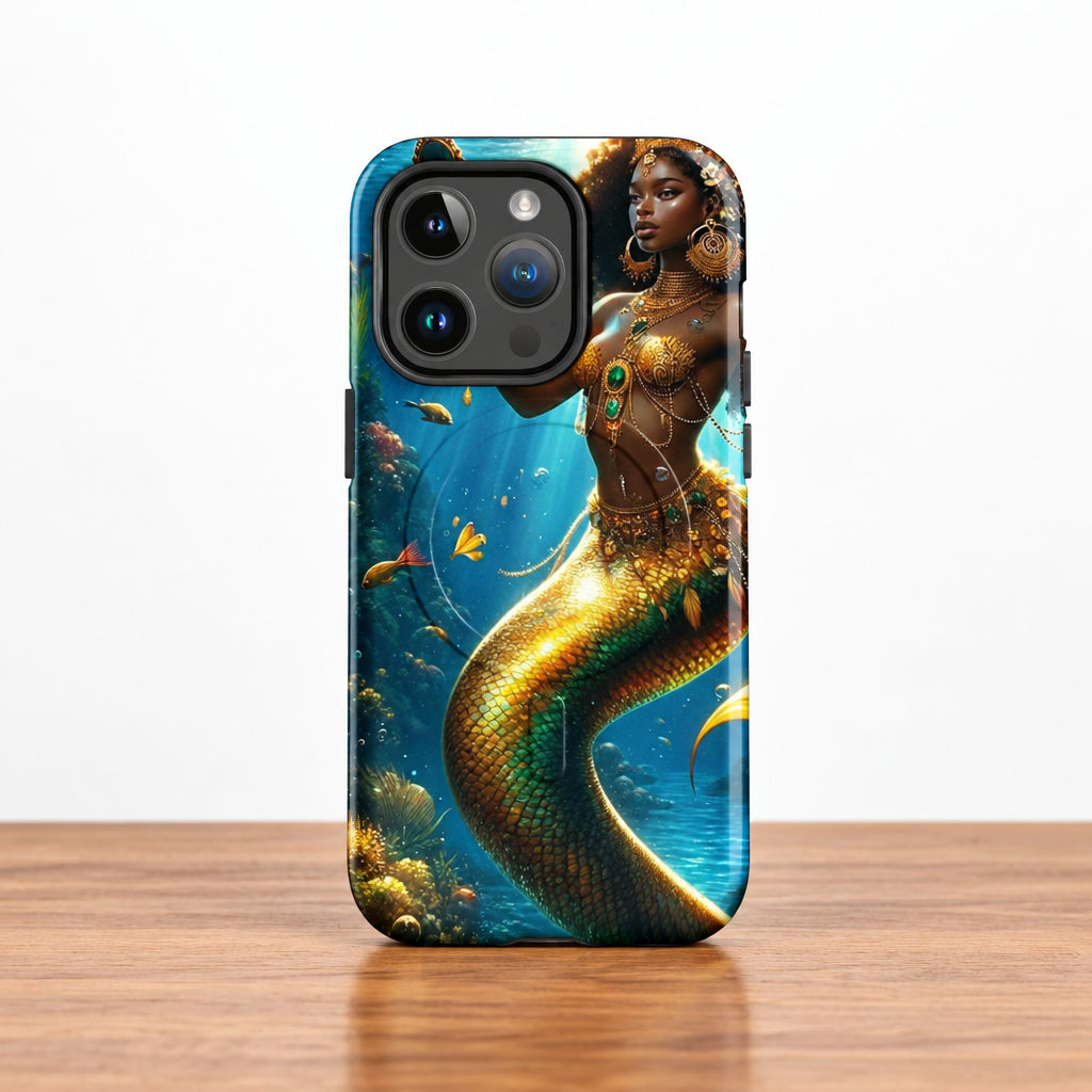 Wata Mumma Phone case with mermaid design on a white background