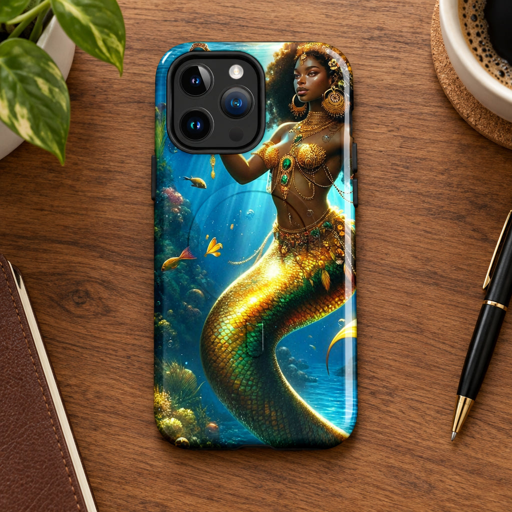 Wata Mumma Phone case with mermaid design on a white background