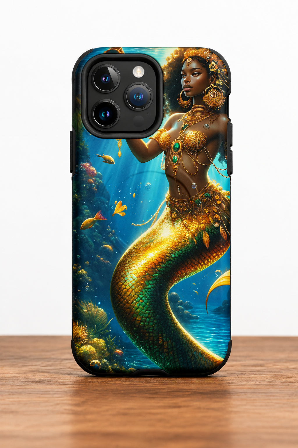 Wata Mumma Phone case with a mermaid design on a white background