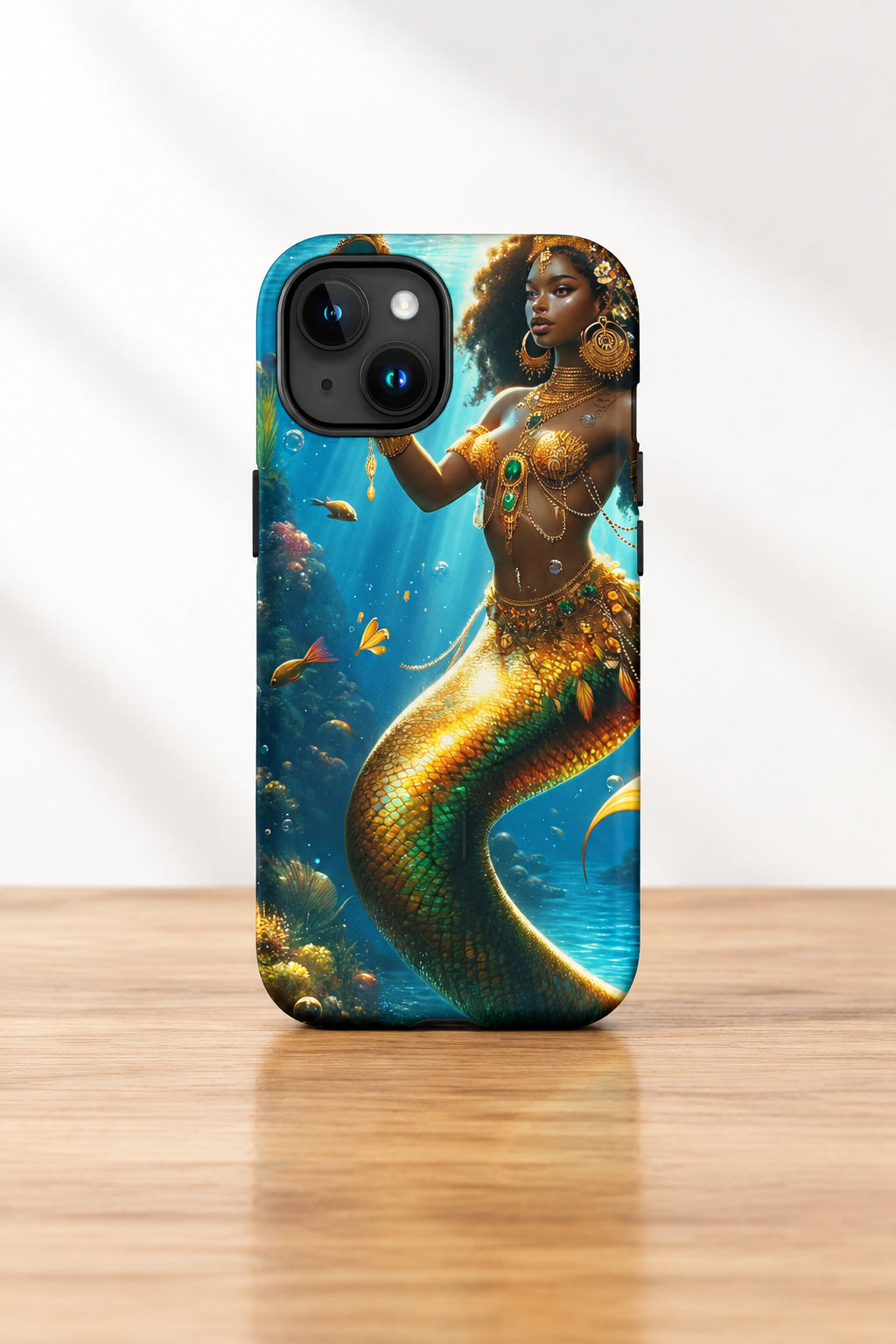 Wata Mumma Phone case with a mermaid design on a white background