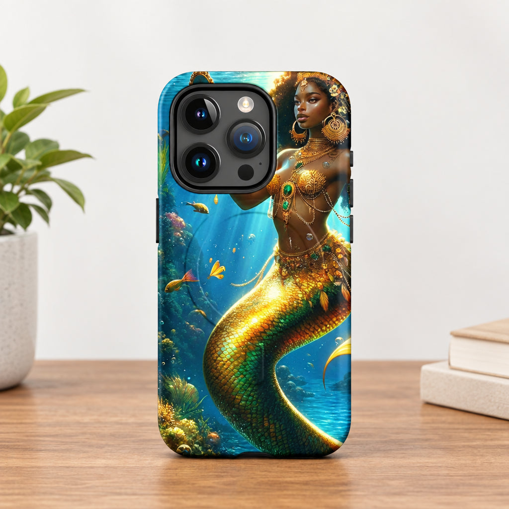 Wata Mumma Phone case with mermaid design on a white background