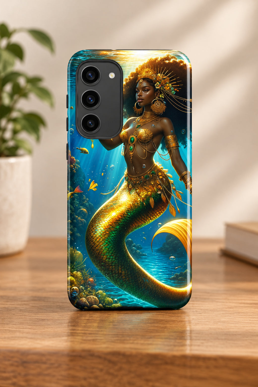 Wata Mumma Phone case with a mermaid design on a white background