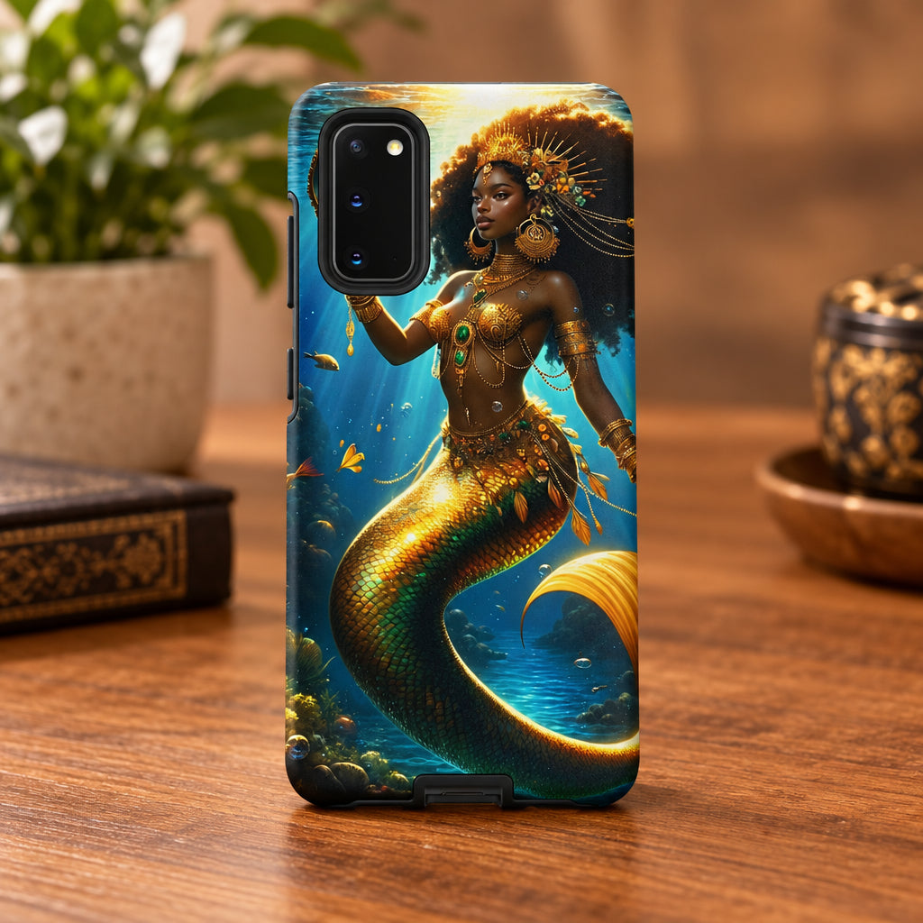 Wata Mumma Phone case with a mermaid design on a white background